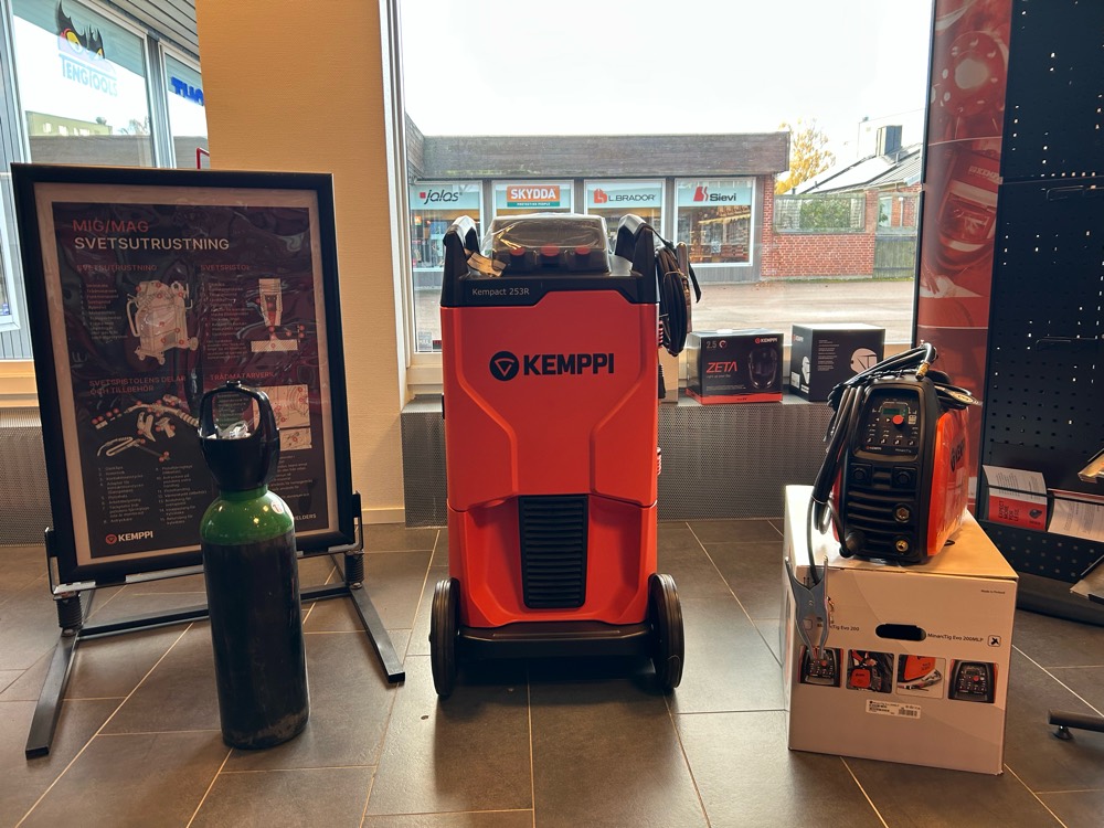Svetsmaskiner från Kemppi och gas i IGRAB:s butik